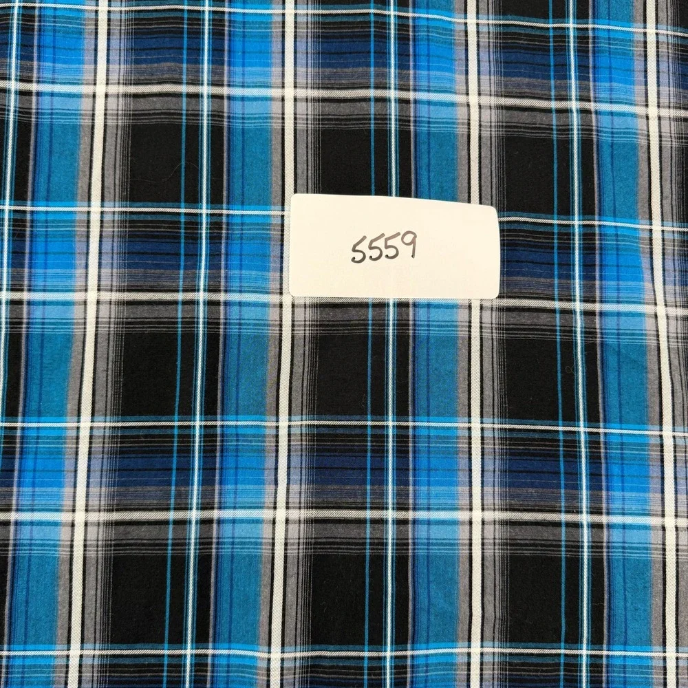 Ely Cattleman Mens XXL Blue Plaid Pearl Snap Western Long Sleeve Shirt